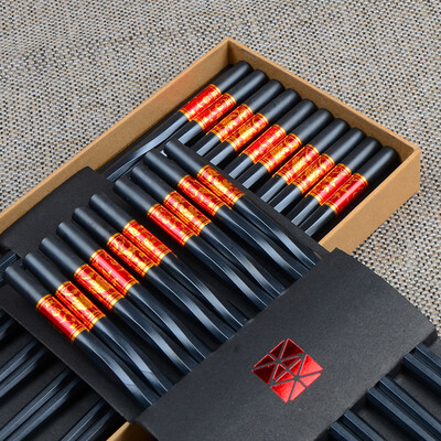 

East chopsticks chopsticks alloy chopsticks stainless steel mold chopsticks 10 pairs of auspicious totem happy event again&again H823