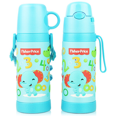 

Fisher-Price cups children&39s straw cups students stainless steel kettle cup four with 450ML pink
