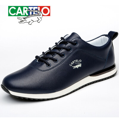 

CARTELO crocodile CARTELO mens casual shoes lace fashion wild board shoes business casual shoes mens shoes KDLK19 blue 43 yard