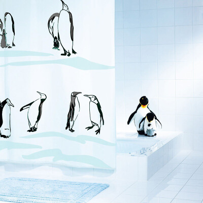 

Jingdong Supermarket] Germany Reid RIDDER shower curtain 180 * 200cm waterproof and mildew / environmentally friendly polyester material cute penguin 47860