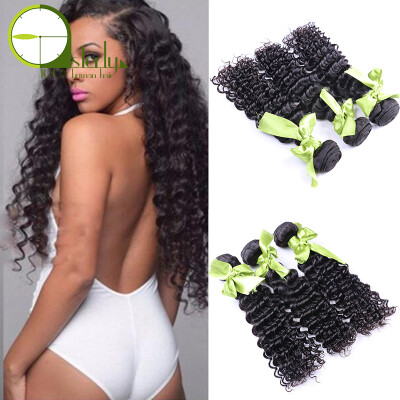 

3 Bundles Deep Wave Indian Virgin Hair Weave Bundles 7A Grade Virgin Unprocessed Human Hair Mink Indian Deep Curly Virgin Hair