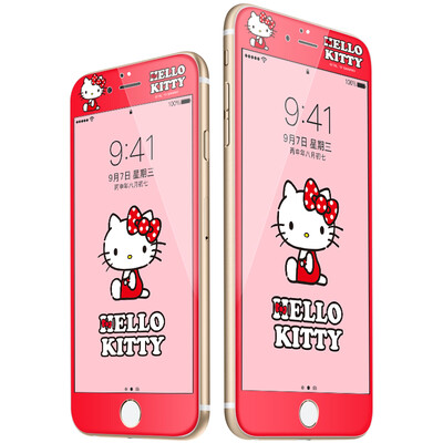 

Отлично плюс подлинной HelloKitty компании Apple iPhone6plus / 6splus стал фильмом полного мультфильм покрытия мобильного телефон защитной пленки 3D цветной пленки зефир мягкой граница сломанной Katie красной