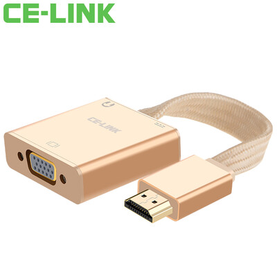 

CE-LINK 1684 HDMI to VGA cable with audio power supply interface HD video adapter computer box connection TV monitor projector adapter black