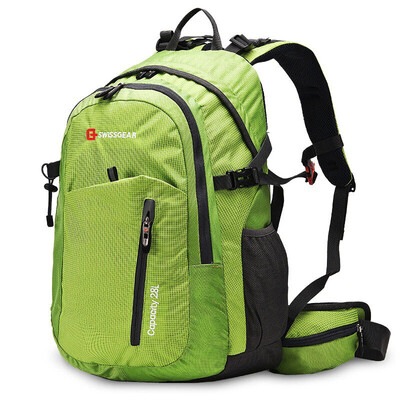 

SWISSGEAR backpack waterproof scratch-resistant outdoor mountaineering bag 28L with rain cover fashion casual sports bag travel backpack computer bag men&women JP-3128II gemstone green