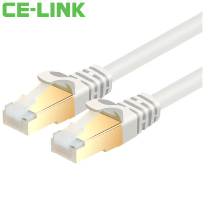 

CE-LINK 1532 CAT7 Cable 2m Pure Copper Gold Plated Seven Double Shield Высокоскоростной сетевой коммутатор SSTP Медный корпус Сетевой сетевой маршрутизатор Сетевой кабель Бежевый