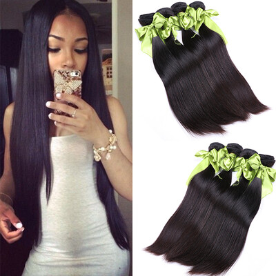 

4 Bundles 7A Virgin Hair Products Peruvian Virgin Hair Straight, Weave Beauty Peruvian Straight Hair, Human Hair Extensions