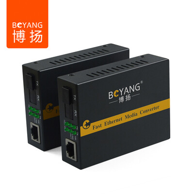 

Bo Yang LCSCFC 3100AB Carrier Grade SC Single-Core Single-Mode Single-Core Fiber Optic Transceiver Photoelectric Converter A pair of external power supplies