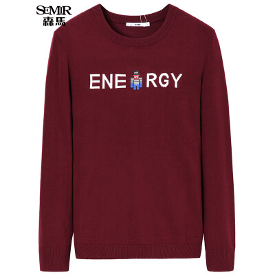 

Semir Knitwear Men's Round Collar Set Letter Characters Sweater Sweets 14316071017 Wine Red