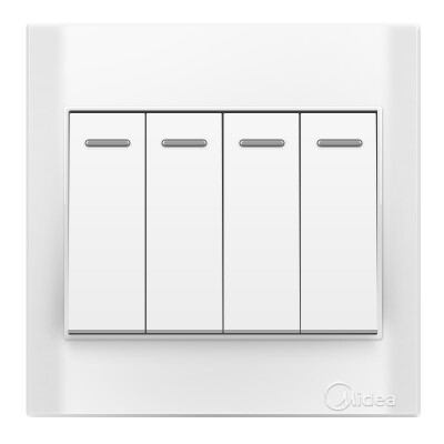 

Midea Midea switch panel 86 four open single control with fluorescent E03 elegant white