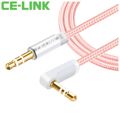 

CE-LINK 2464 Car AUX кабельный локоть 2 м 3,5 мм стерео аудио кабель для подключения мобильного телефона плоский усилитель MP3 DVD розовое золото