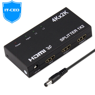 

IT-CEO V7XF05 Один в два разветвителя HDMI 1 мин 2 1 в 2 из HMDI Разделитель / коммутатор Концентратор HDMI HUB с адаптером питания Черный