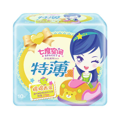 

Seven space SPACE7 girls thin series of sanitary napkins Shuang superficial thin super long night 338mm 8 random distribution of old&new packaging