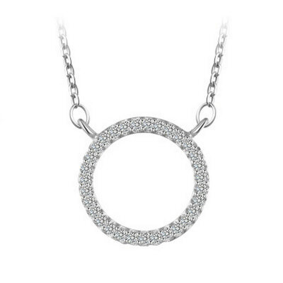 

Yoursfs@ Glittering Circle Crystal Pendant Necklaces Three times White Gold Plated Neckalces For Women Wedding Engagement Gorgeous