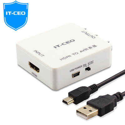 

IT-CEO Y3HDMI-1 HDMI to AV Converter Digital HD to 3RCA Analog Adapter with USB Power Supply Support Computer Millet Box Projector etc White