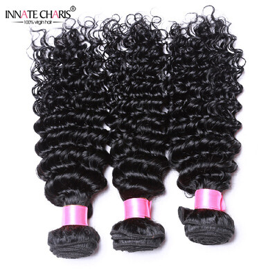 

7A Peruvian deep wave with lace closure deep wave virgin hair bundles With 20 inches lace closure