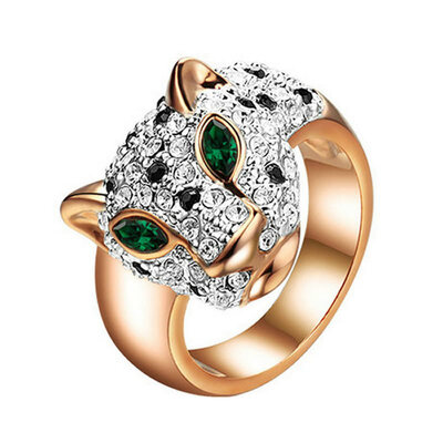 

Yoursfs Accessories leopard luxury crystal vintage rose gold-color ring female