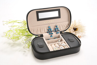 

Лэ Лэй Ди Удобная коробка драгоценности для путешествия Кожевенное туалетное зеркало женские пусеты, серьги, ожерелье, подарок