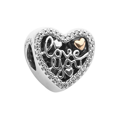 

PANDORA Pandora Silver Plated полой любовь струны украшение 792037CZ