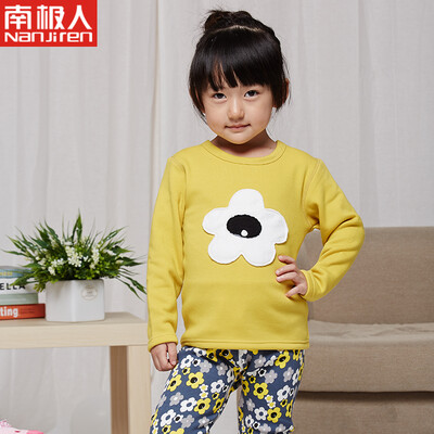 

Antarctic Nanjiren children underwear men&women autumn&winter warm underwear Qiuyi Qiutu suit sweet girl underwear suit - pink 150