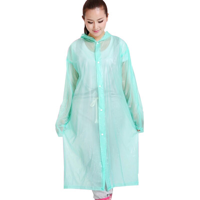 

Bovnik translucent scrubs adult raincoats poncho male ladies long hat with non-disposable raincoat green