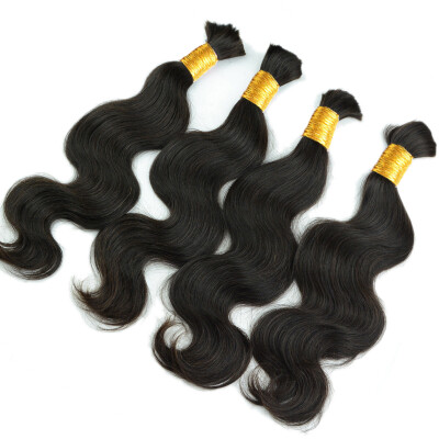 

Iueenly 100 Human Hair Weave Bundles Malaysian Body Wave Bulk Hair 4 Bundles 8-26 Inches Non-Remy Hair Natural Color Free Shippin