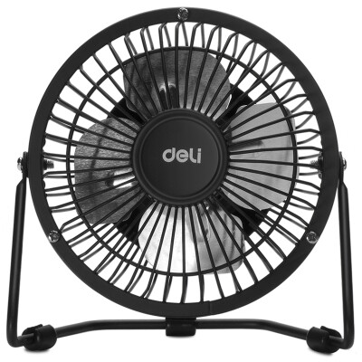 

(Deli) 3680 USB all-metal mini desktop fan / small fan / fan / student dormitory fan black