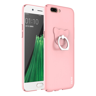

ESCASE OPPO R11 Plus телефон оболочки отправить кольцо пряжки серии краска все включено кожа чувствовать кожу чувствовать твердую оболочку, защитный рукав розовый