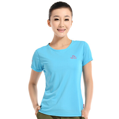 

Pellie&PELLIOT outdoor quick-drying t-shirt male&female sports perspiration quick-drying quick-drying round neck short sleeve 1746 female sky blue S