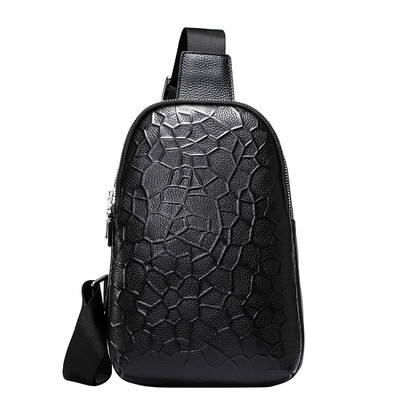 

Caroris new Men's Chest Pack Genuine Leather Messenger bag ashion wild shoulder bag