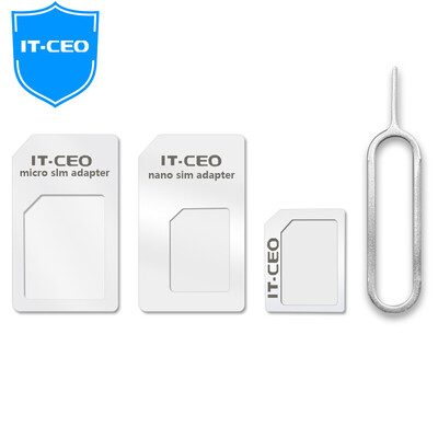 

IT-CEO V7KT Mobile Sim Card Reducing Card Holder Micro / Nano sim Convert Cato Card Slot Pick Pins for Apple iPhone4 / 5 / 6S Samsung Huawei White