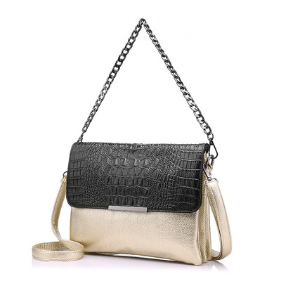 

women clutches with crocodile pattern artificial leather handbag chain messenger bags fashion ladies shoulder bag