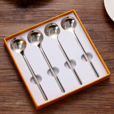 

Ou Runzhe spoon 304 stainless steel thick version of the coffee spoon round head spoon coffee cups