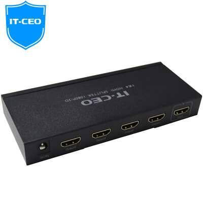 

IT-CEO HDMI Splitter 1 in 4 out of the four out of 1080P digital high-definition video splitters one four computer TV projector cable with 3D black Y3FP-4