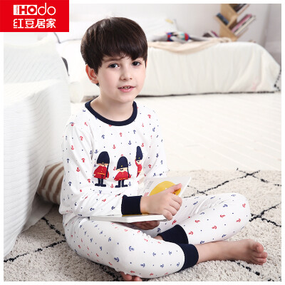 

Hodohome children&39s underwear suits boys&girls all printed cotton pajamas autumn clothes pants suit white two 14075