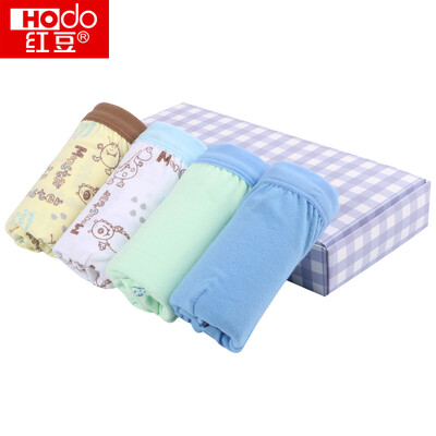 

Red beans Hodo children&39s underwear men&39s big children 4 sets of flat pants class A standard cartoon printing youth pants HDK77015 140