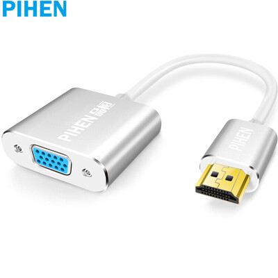 

(PIHEN) PH-ZHQ005 Переходник HDMI к VGA Переходная линия HD-сигнала Блокнот / AppleTV3 / музыкальный блок часов и т. Д. Проектор металлический серебристый