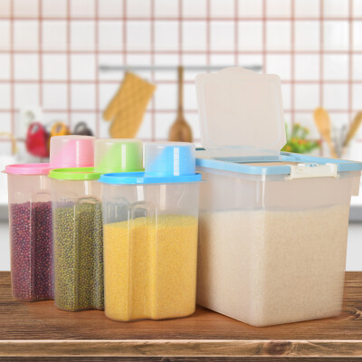

【Jingdong Supermarket】 Sheng silk is still goods barbecue rice barrels set thick plastic rice barrels barrels fresh box moisture pest control moisture tank rice noodle flour box grain box with pulley 25 pounds