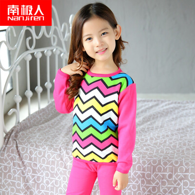 

Antarctic Nanjiren children underwear men&women autumn&winter gold cashmere warm cavalry paragraph warm underwear plus velvet thick autumn clothes suit pants suit rose red 120