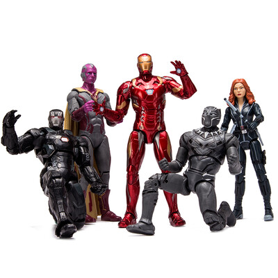 

Детских игрушки Marvel Avengers Iron Man кукла игрушка модель портфолио / визуальные галлюцинации / War Machine / Panther / Black Widow сочетание клан коробок 5 шт