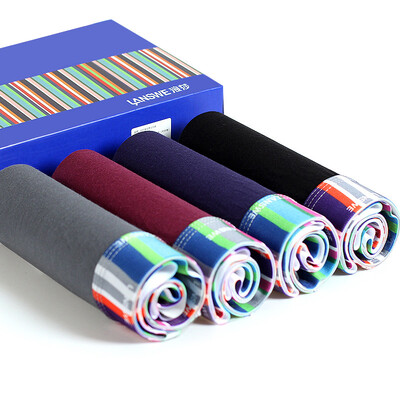 

Langsha LangSha 4 men&39s underwear flat pants waist bamboo pulp fiber rainbow bridge men&39s style pants gift box 180XXL code