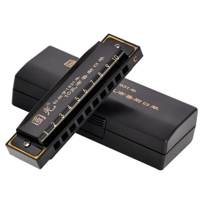 

Guoguang GG10A-3 10 hole Bruce harmonica Athenian black