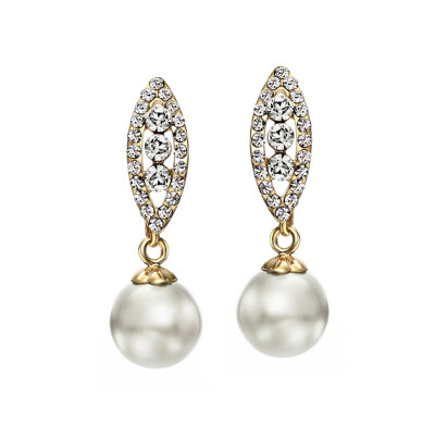 

Yoursfs@ Gold Color Simulated Pearl Leaves Earrings Drop Earring Jewelry Wholesale For Women Clip