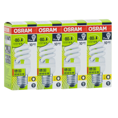 

Jingdong Supermarket OSRAM OSRAM T2 mini spiral energy saving lamp 8W warm white E27 three send one promotional equipment