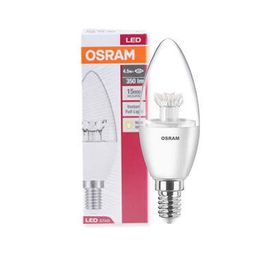 

Супермаркет] [Jingdong Osram (OSRAM) Светодиодные лампы прозрачные свечи 4.5W E14 теплые белые отверстия Хуан Гуан