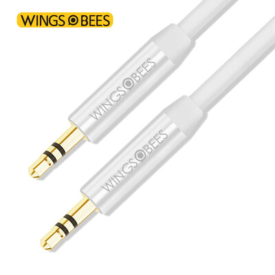 

Bee wing AUX общедоступный аудиокабель с 3,5-мм автомобильным / мобильным телефоном аудиокабелем 200 см белый для мобильного телефона с плоским динамиком для наушников
