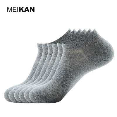 

MEIKAN Mens Breathable Black Boat Socks 6 Pairs/lot