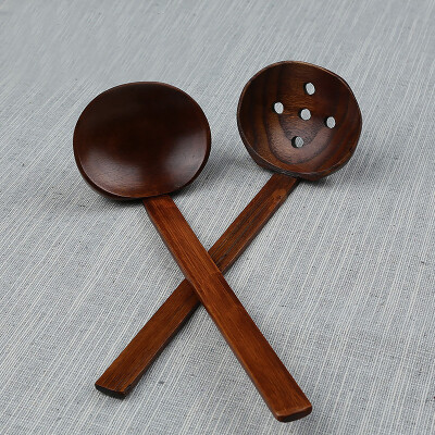 

【Jingdong Supermarket】 Bamboo and wood in mind the soup spoon solid wood Japanese long handle wooden spoon turtle hot pot spoon tastes