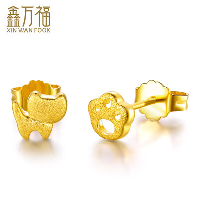 

Xin Wanfu small Meng cat 18K golden earrings female models about 1.40-1.60g