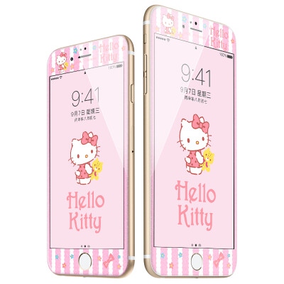 

Отличный плюс подлинный HelloKitty Apple iPhone6s / 6 закаленной пленки углеродного волокна мягкой стороны закаленной стеклянной пленки флэш-пленки цветной фильм рано утром Katie