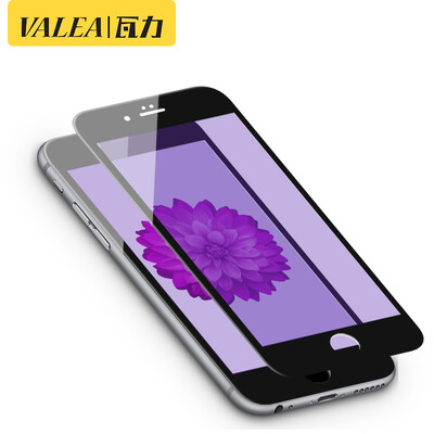 

Two-piece Wally VALEA Apple 6 6s tempered film iPhone 6s 6 tempered film 3D soft-edged full-screen anti-blue steel film HD film black